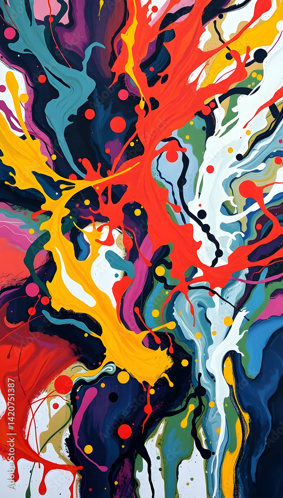Expressive painting of swirling motions, blending colors to evoke wild energy and the beauty of chaos. Expressive painting of swirling motions, blending colors to evoke wild energy and the beauty of chaos.