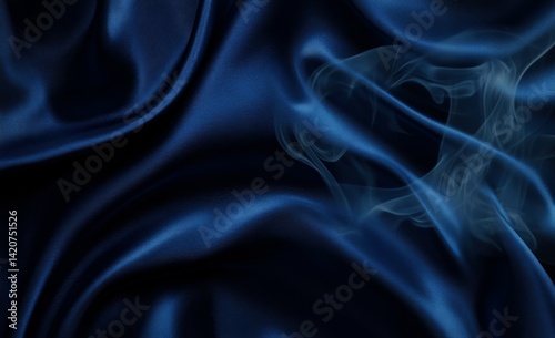 Wallpaper Mural Deep blue silk drapes with wisps of smoke Torontodigital.ca