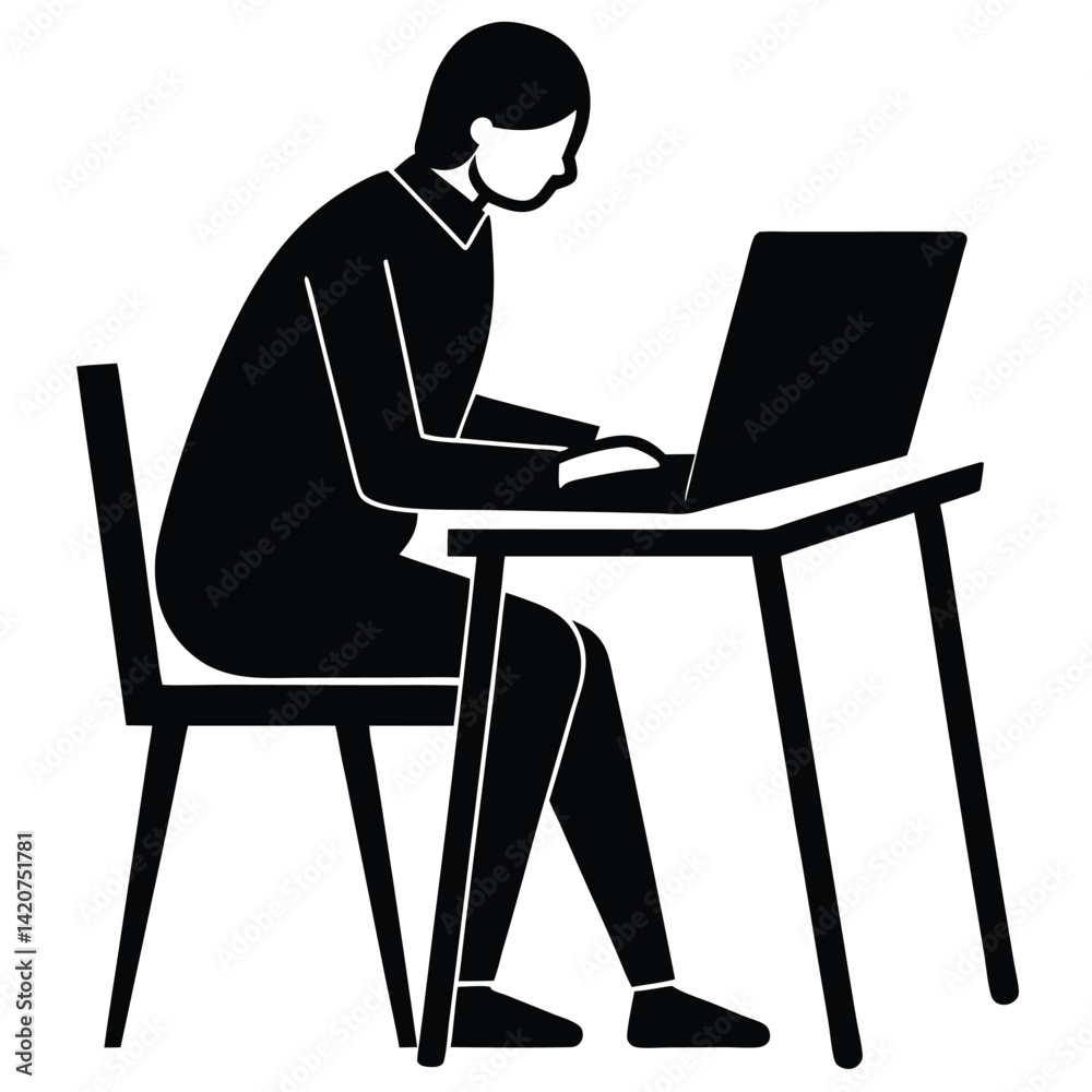 Person Working on a Laptop at a Modern Desk Person Working on a Laptop at a Modern Desk