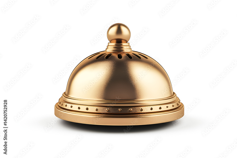 Elegant Gold Service Bell Ready to Ring Luxury Hotel Reception Elegant Gold Service Bell Ready to Ring Luxury Hotel Reception