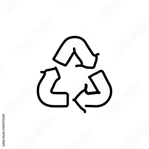 vector illustration of recycle theme element with one line style	

