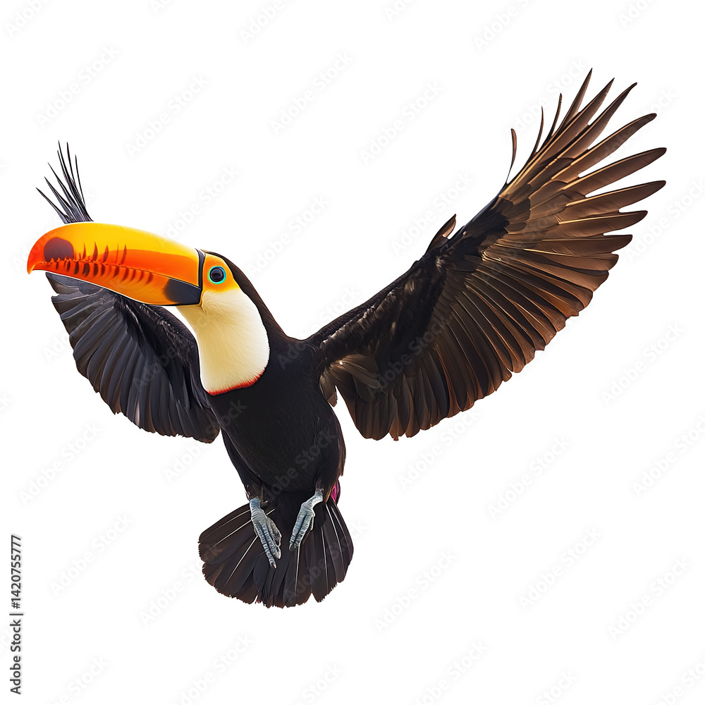Obraz premium Toucan Bird on Transparent Background