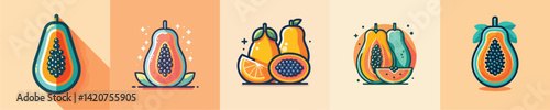 a papaya fruit vector
