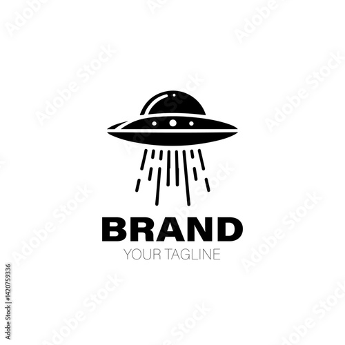 UFO Logo. UFO Logo Design. UFO Logo Brand. UFO Logo Vector Design Isolated on White Background