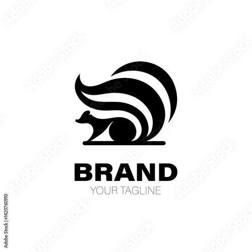 Skunk Logo. Skunk Logo Design. Skunk Logo Brand. Skunk Logo Vector Design Isolated on White Background