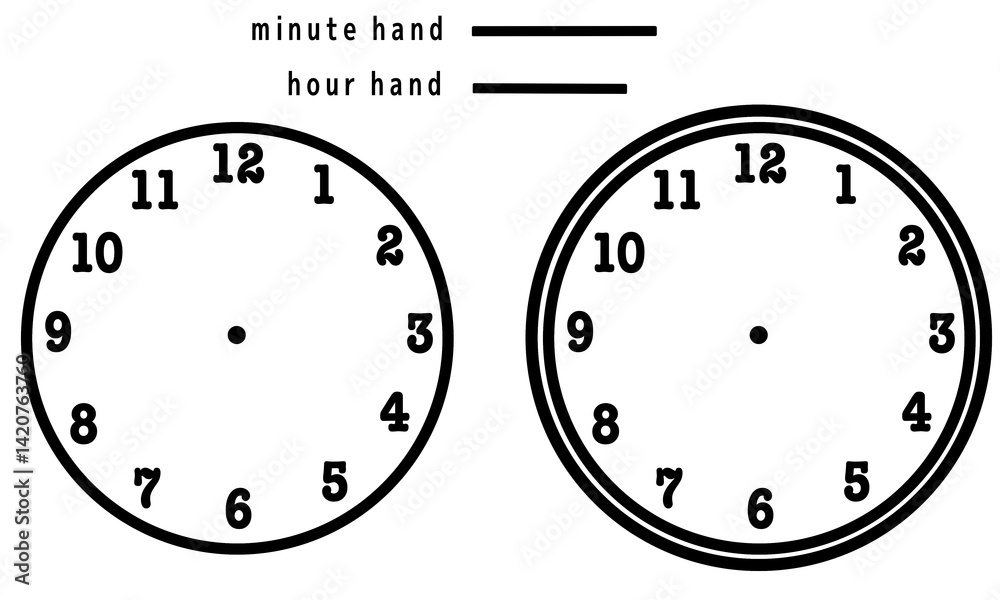 Obraz premium time to go★時計の文字盤と針のセット★タイムスケジュールやお子さんの時計学習