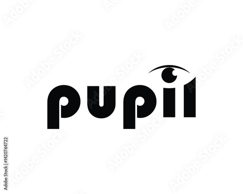 Pupil wordmark logo design template