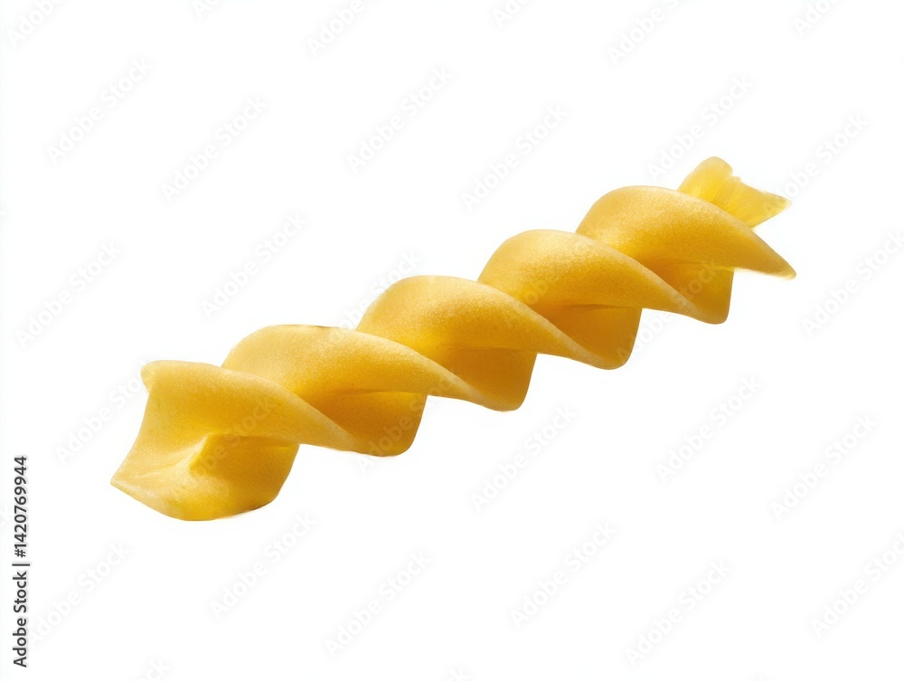 Single fusilli pasta piece close up isoleted on white background Single fusilli pasta piece close up isoleted on white background