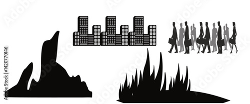 Applause flat and line icons set. Clapping hands symbol