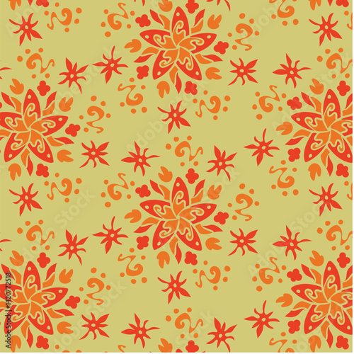 Wallpaper Mural Traditional ornament or batik pattern vector background Torontodigital.ca