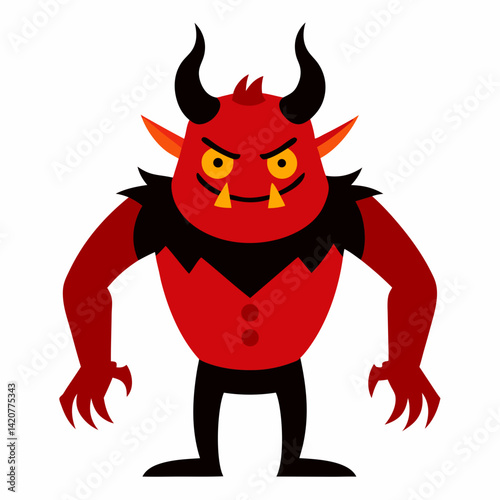 Ugly Devil with Big Claws Vibrant and Strange Creature Illustration for Dark Fantasy Projects