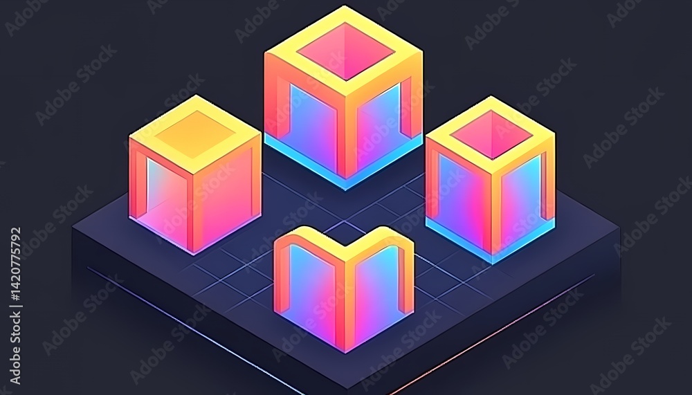 Obraz premium abstract colorful cubes