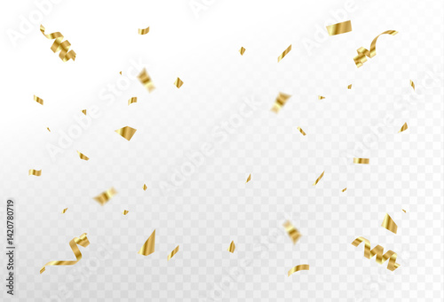 Gold confetti background, simple design ,vector