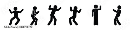 man icon, stick figure people silhouettes	

