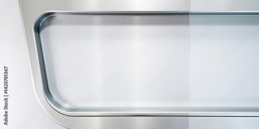 Modern Minimalist Brushed Metal and Glass Panel Design