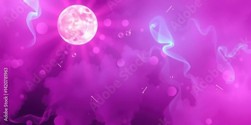 Obraz na płótnie Pink Moon Cosmic Background Abstract Nebula Space Galaxy Design w salonie