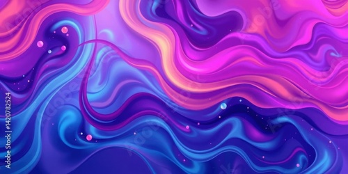 Obraz na płótnie Abstract Swirling Purple Blue Pink Fluid Liquid Wave Background w salonie