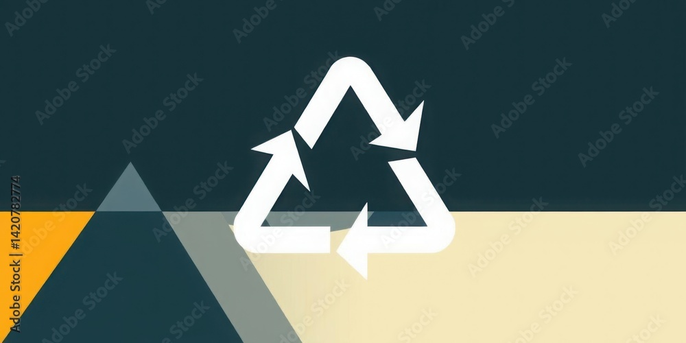 Recycling Symbol Eco Friendly Sustainability Green Arrows Triangle Abstract Background Design