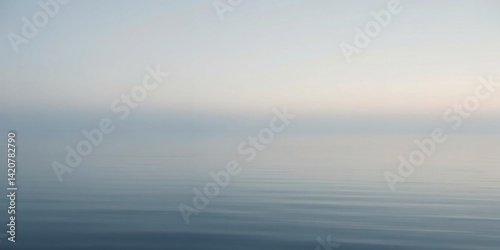 Obraz na płótnie Serene Seascape Calm Ocean Misty Horizon Peaceful Dawn w salonie