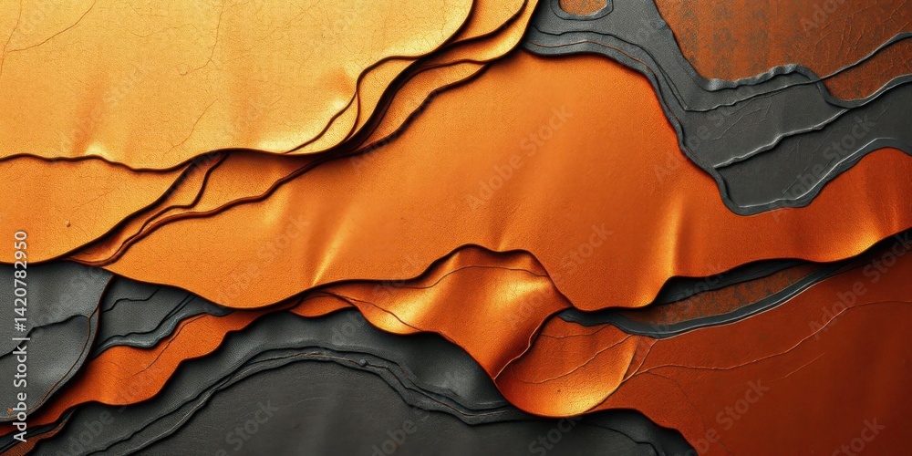 Abstract Orange and Black Layered Texture Background