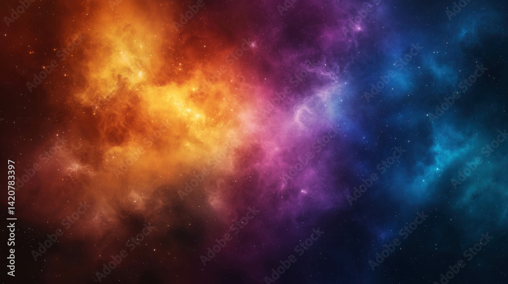 Fototapeta premium Colorful Abstract Cosmic Background with Bright Stars and Nebula in Space