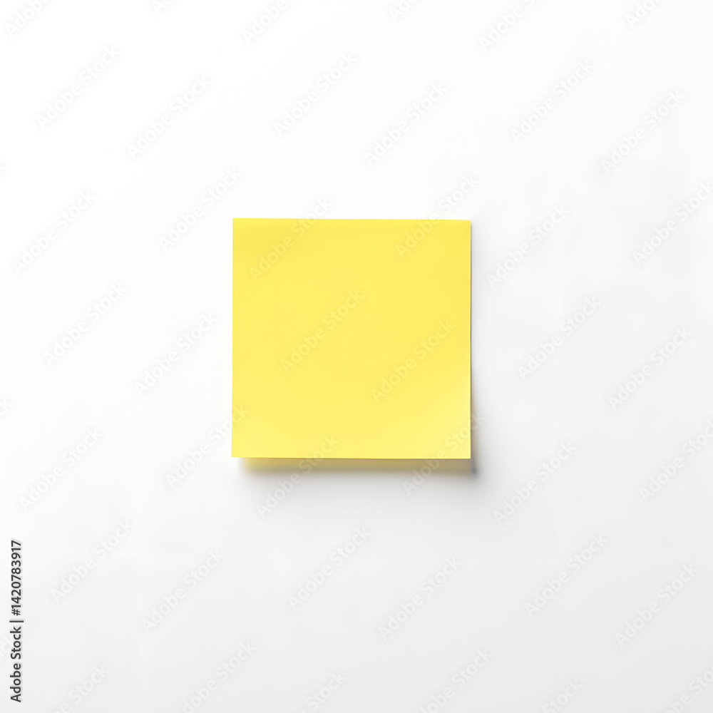 Bright yellow sticky note on a clean white background, perfect for minimalistic designs or productivity themes. Bright yellow sticky note on a clean white background, perfect for minimalistic designs or productivity themes.