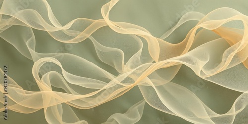 Obraz na płótnie Abstract Beige Olive Green Fabric Texture Background Elegant Swirling Netting Design w salonie