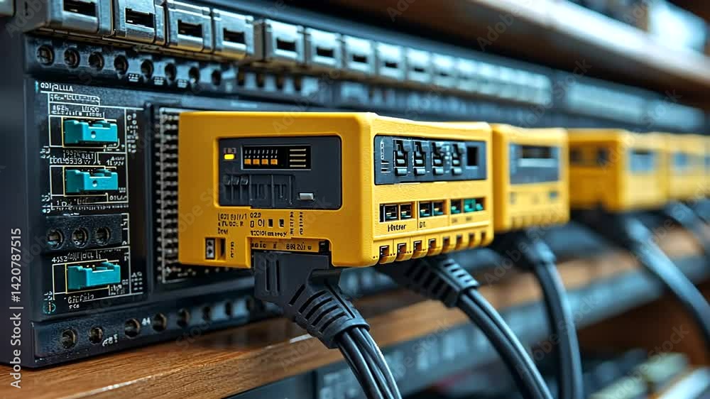 Servers yellow safety devices organized protection networked Servers yellow safety devices organized protection networked