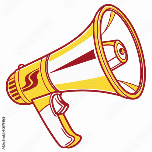 Yellow color Classic Loudspeaker Vector Art. Vector illustration for retail shopping online marketing template, banner, poster, and background