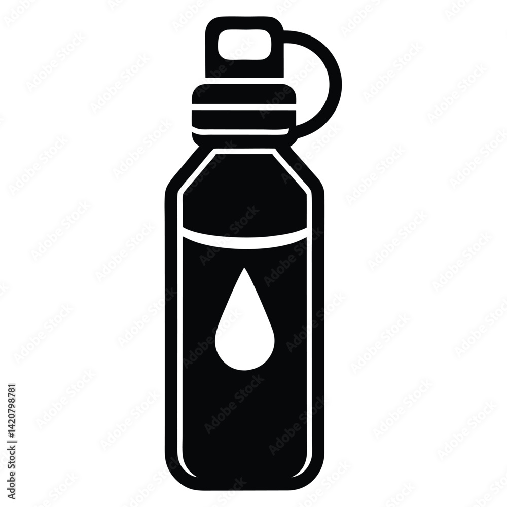 Fototapeta premium Water Bottle Icon to Promote Hydration
