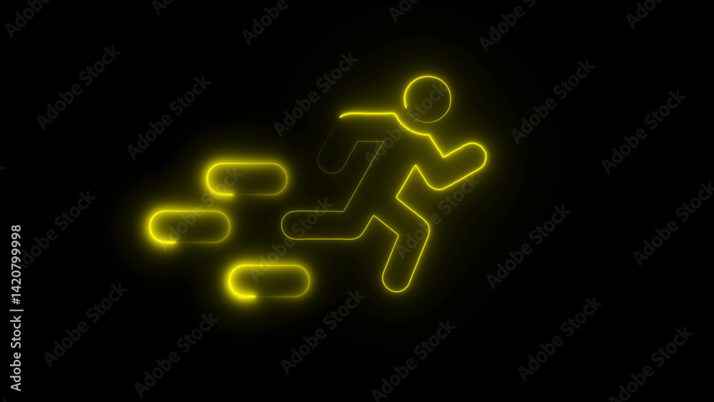 man icon animated on a black background illustration. man icon animated on a black background illustration.