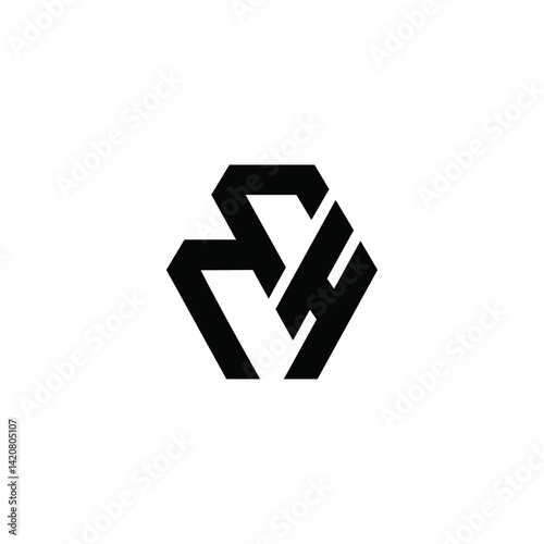 monogram M and H prism logo graphic design
