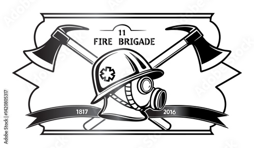 Blazing Shield  Heroic Fire Brigade Logo Emblem