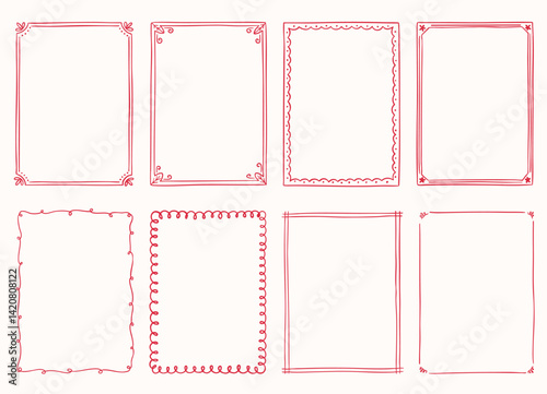 hand drawn frame border set collection