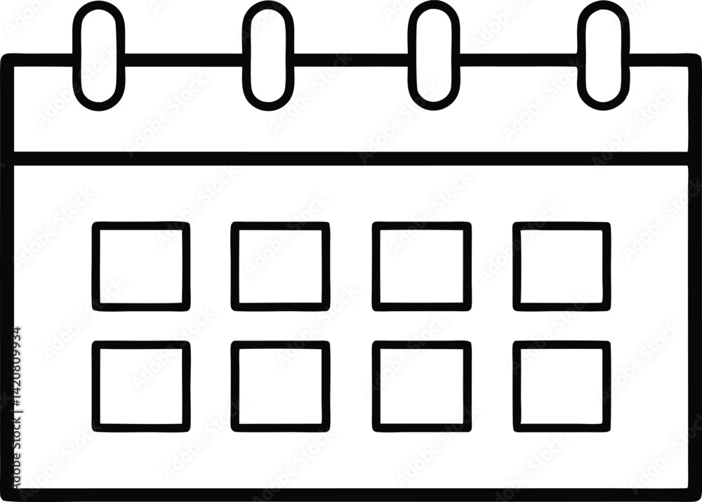 calendar line art vector icon. calendar line art vector icon.