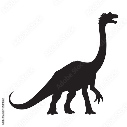 Majestic Dinosaur Silhouette Vector.