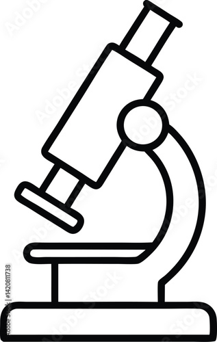 microscope line art vector icon.