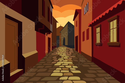 narrow street in the old town of tallinn estonia