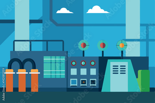 vector illustration of a factory