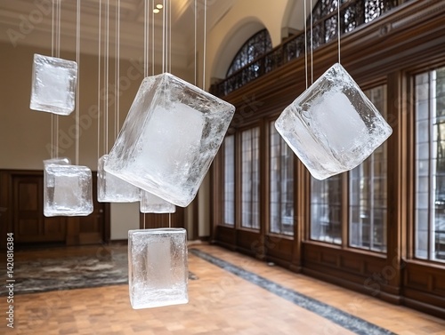 A matrix of floating transparent cubes, each representing a quantum state in entangled