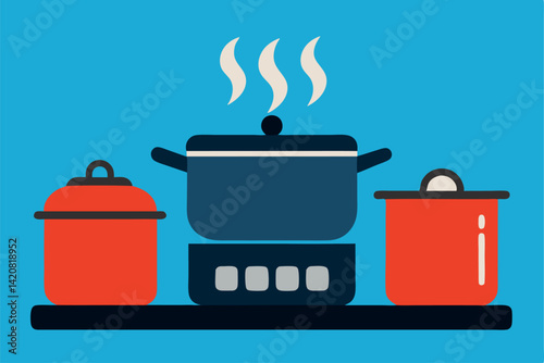 vector illustration of a gas stove