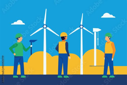 business man and wind turbines