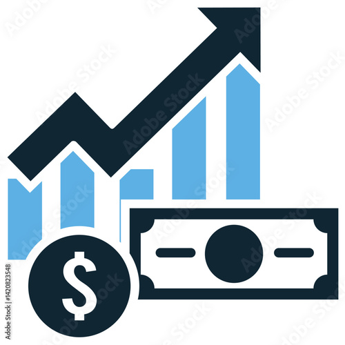 Inflation icon vector for rising prices, economic pressure, and cost increase. Ideal for financial planning, market analysis, and global economic indicator illustration.