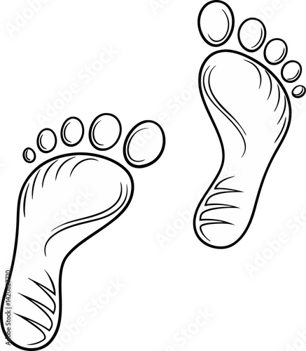 Human footprint Vector and illustration icon. 