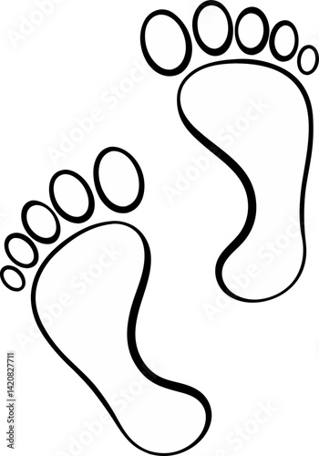 Human footprint Vector and illustration icon. 