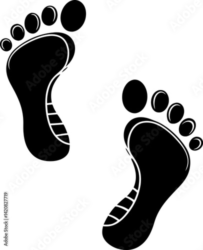 Human footprint Vector and illustration icon. 