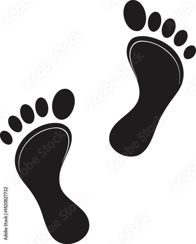 Human footprint Vector and illustration icon. 
