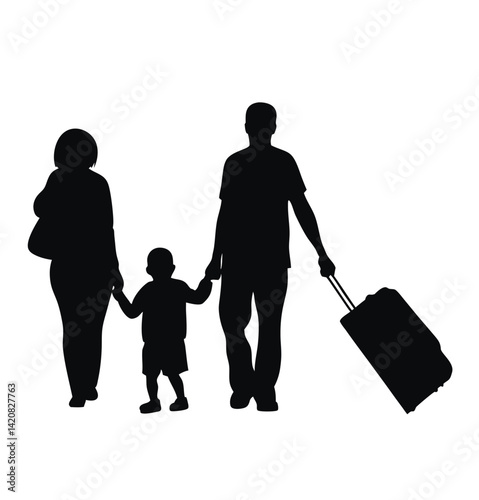 Family at Airport Silhouette Scene | Family | Airport | Travel