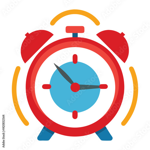red alarm clock isolated