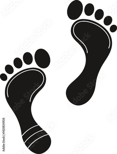 footprints on a white background